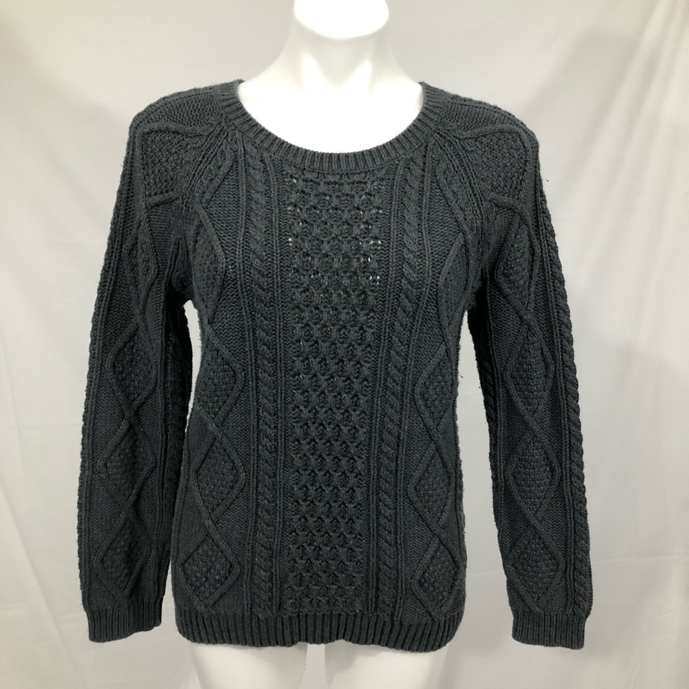 Gap cable knit pullover grey medium sweater